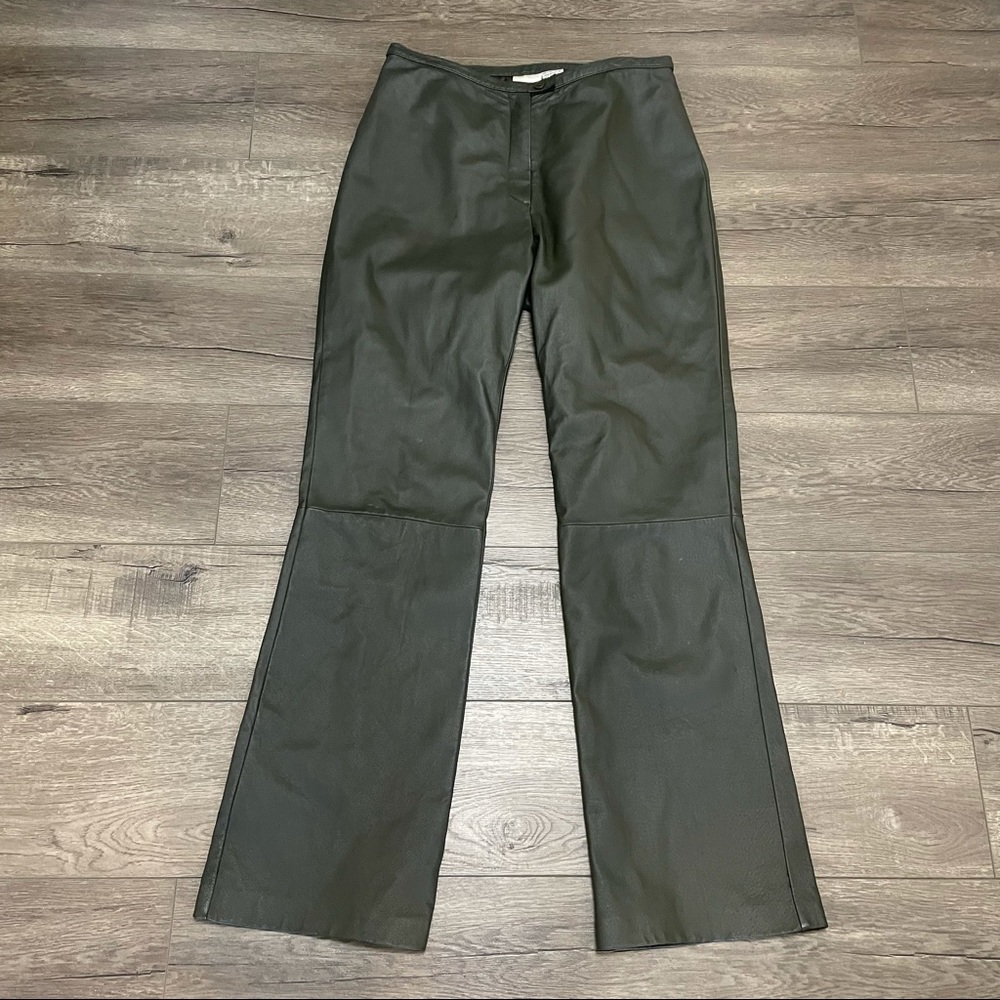Newport News Easy Style Green lined Leather Pants